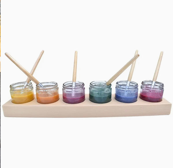 Timber Paint Holder Set (Includes 6 Jars)