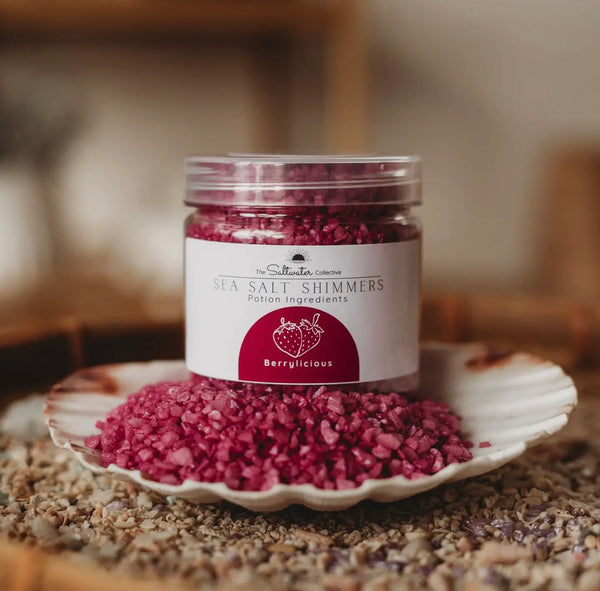 Berrylicious - Magenta Pink Sea Salt Shimmers Small - Potion Play & Sensory Ingredients