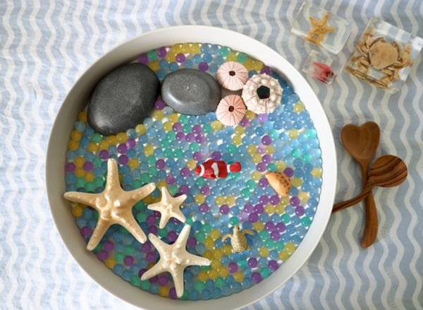 Glitter water marbles