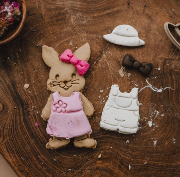 Bunny Dress-Up Cutter Set - Eco Playdough Tools