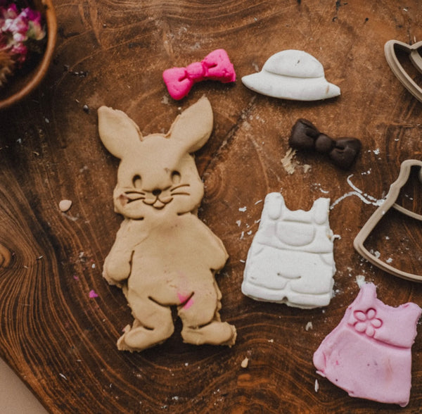 Bunny Dress-Up Cutter Set - Eco Playdough Tools