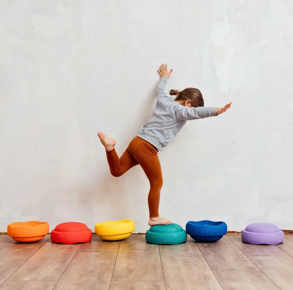 Stapelstein Balance Stepping Stones - Original, Single, Solid Colours~Bright Blue~
