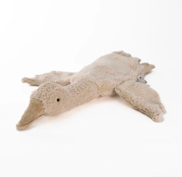 SENGER Cuddly Animal - Small Goose - Linen - Removable Heat/Cool Pack