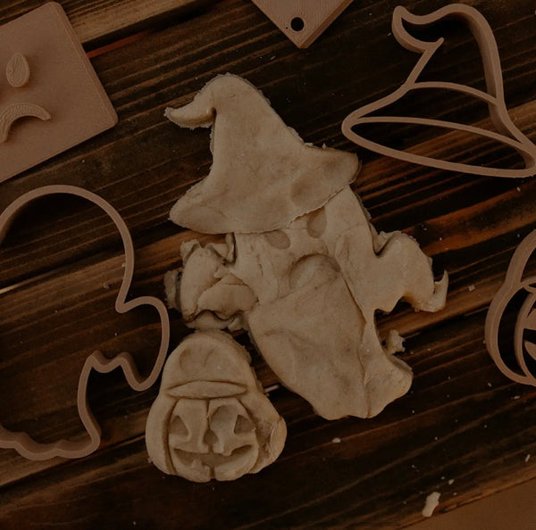 Ghost Stamp and Cutter Set - Halloween Eco Playdough Tools