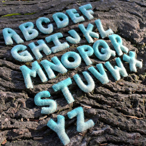 FELT ALPHABET CAPITAL UPPERCASE LETTERS - OCEAN BLUE TONES