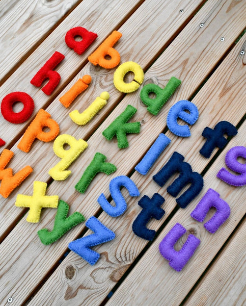 FELT ALPHABET LOWERCASE SMALL LETTERS - RAINBOW COLOURFUL