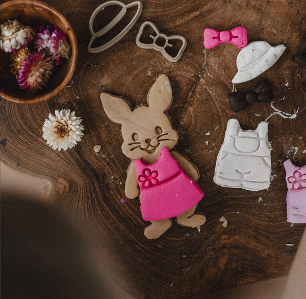Bunny Dress-Up Cutter Set - Eco Playdough Tools