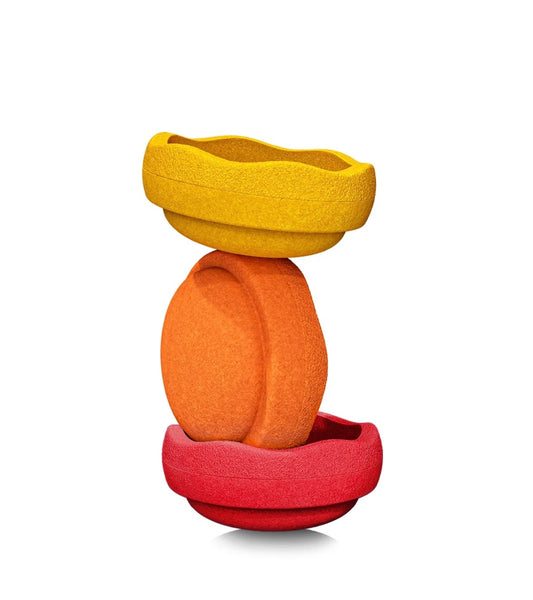 Stapelstein Balance Stepping Stones - Original, Set of 3, Warm Classic