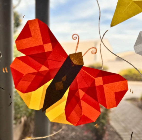 Window Star Folding Paper - Wax-like Kite Paper - 40gsm Primary Colours 16x16cm 100 Sheets