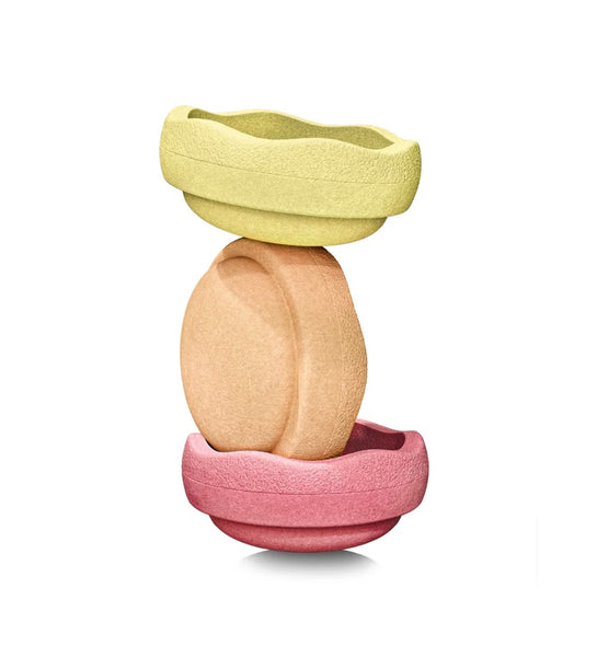 Stapelstein Balance Stepping Stones - Original, Set of 3, Warm Pastel