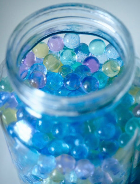 Glitter water marbles