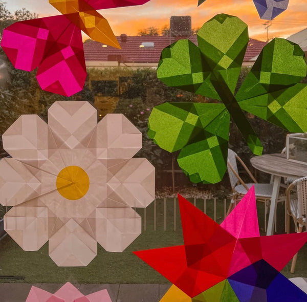 Window Star Folding Paper - Wax-like Kite Paper - 40gsm Assorted Rainbow Colours