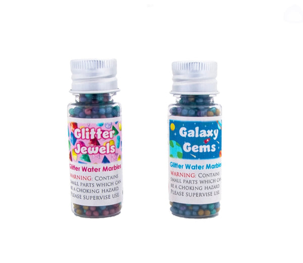 Glitter water marbles