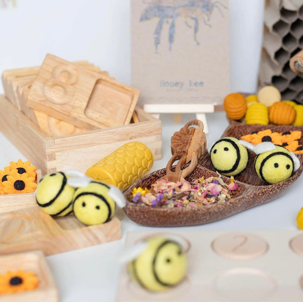Felt Bees Loose Parts - 5 Bees