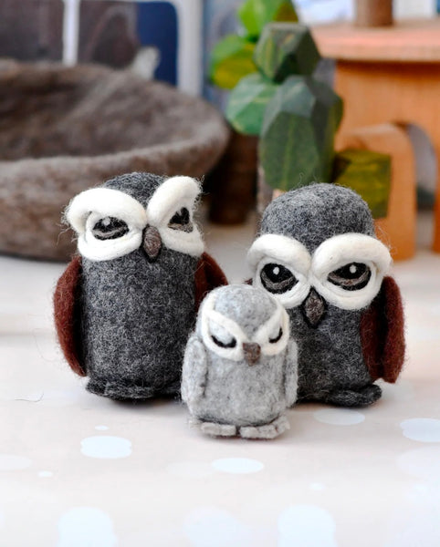 FELT OWL FAMILY (SET OF 3)