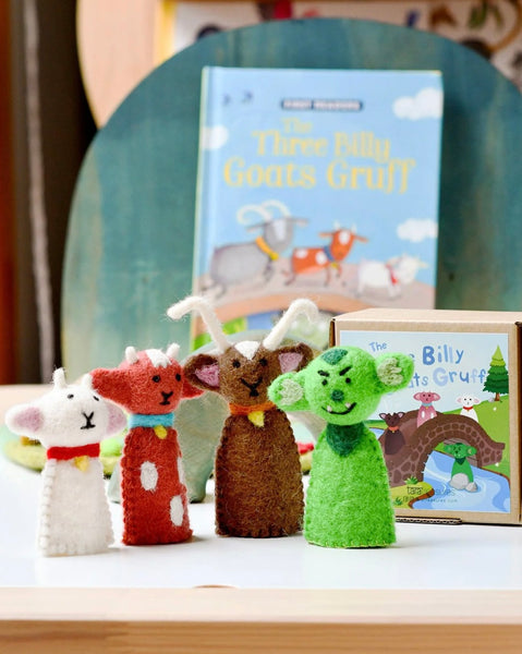 THREE BILLY GOATS GRUFF, FINGER PUPPET SET