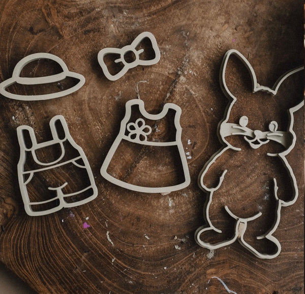 Bunny Dress-Up Cutter Set - Eco Playdough Tools