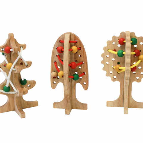Solid Lacing Trees set of 3