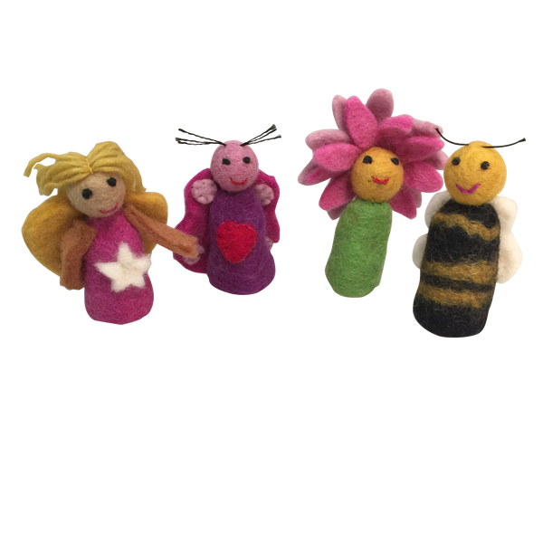 Felt Garden Finger Puppets - Papoose 4 Piece