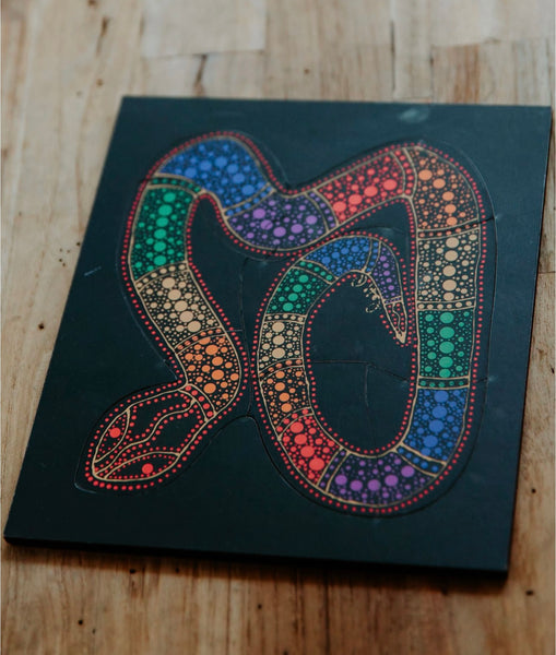 Aboriginal Winanggaay puzzle- Rainbow serpent