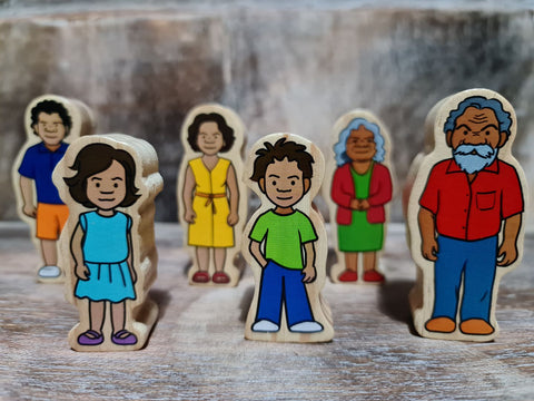 Indigenous Themed Wooden Family