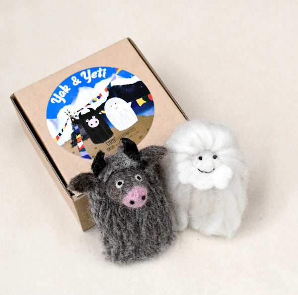 Yak and Yeti, Nepalese Finger Puppet Set