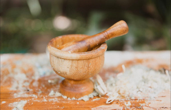 Wooden Pestle and Mortar