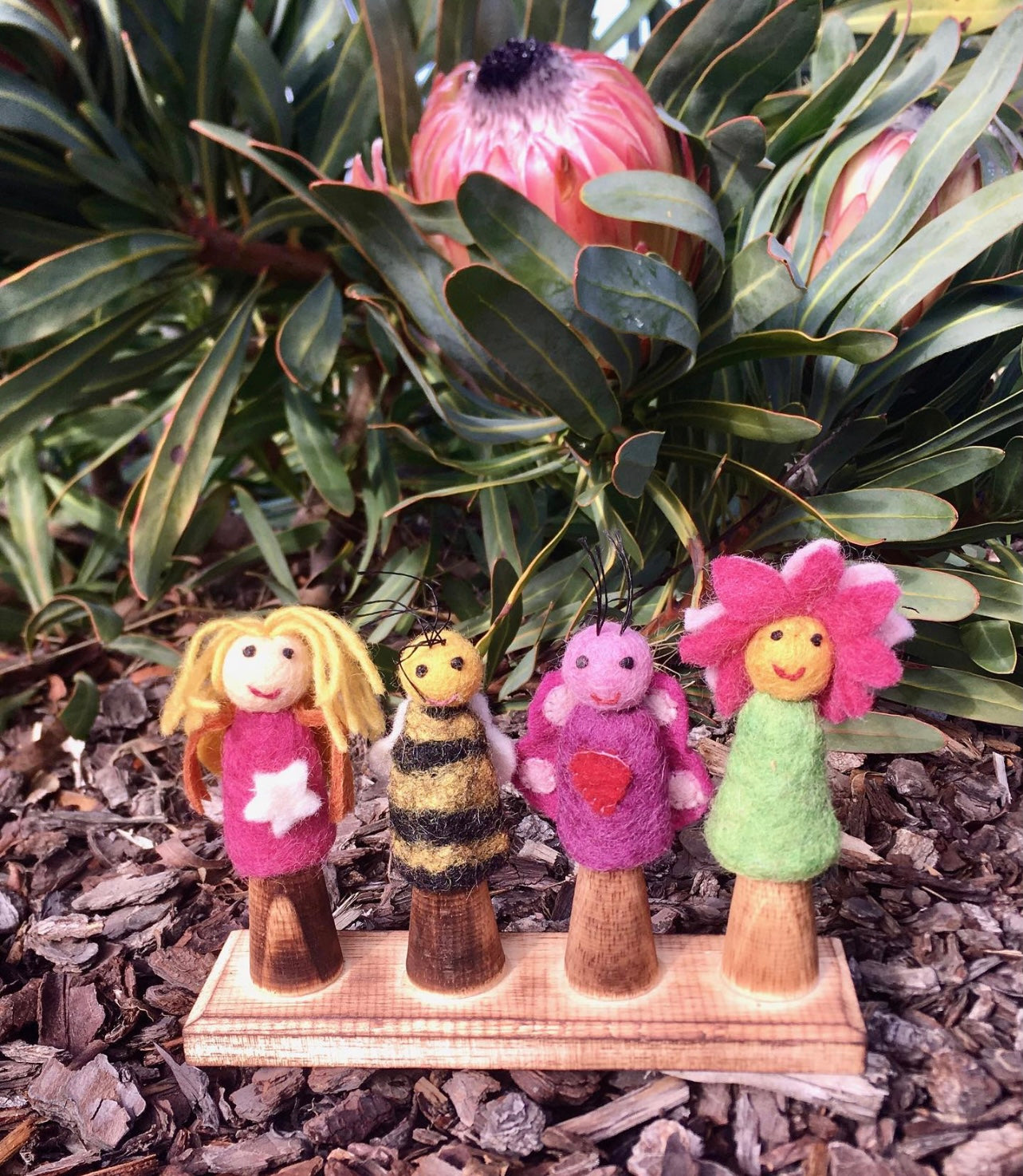 Felt Garden Finger Puppets - Papoose 4 Piece