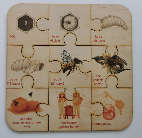 9 Piece honey bee puzzle