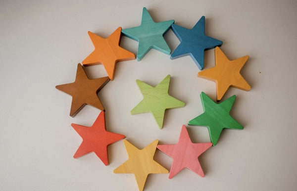 Wooden Stars- Set of 10