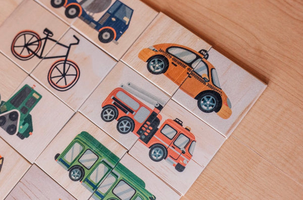 Workers and Wheels Double Sided Puzzle