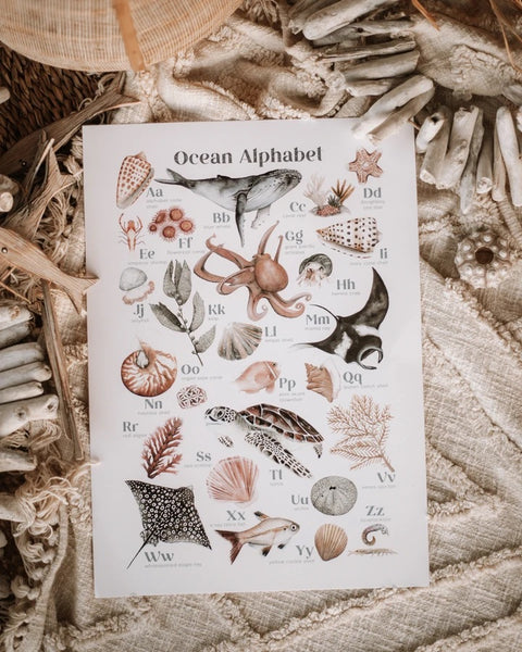 Ocean Alphabet Art Print A3