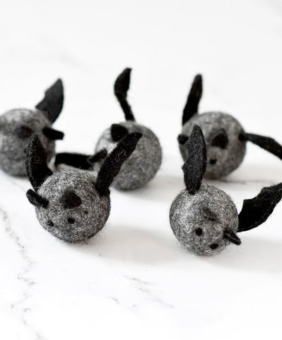 Felt Bats Loose Parts - 5 Bats