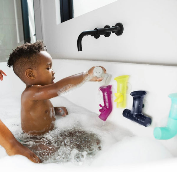 PIPES Building Bath Toy- Navy/Yellow