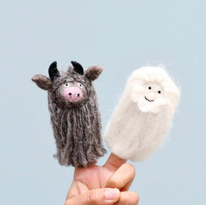 Yak and Yeti, Nepalese Finger Puppet Set