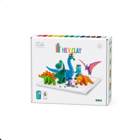 HEY CLAY DINO SET (15 CANS)