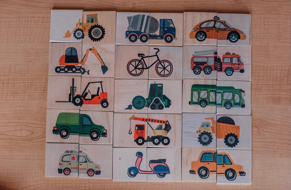 Workers and Wheels Double Sided Puzzle