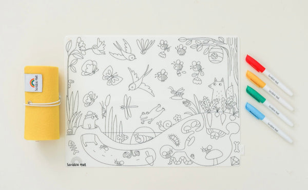 In the garden colouring mat